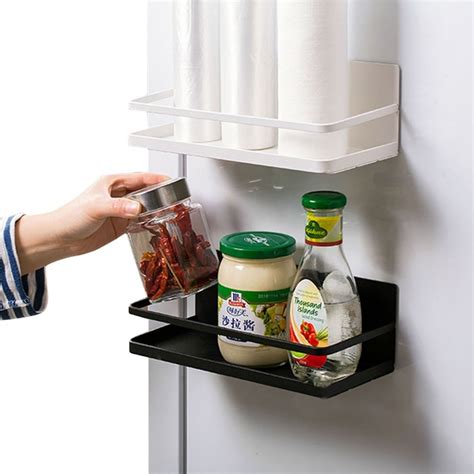 About this item Multiple Combinations Magnetic fridge shelf is a great helper with kitchen for organizing and storing. . Fridge magnetic shelf